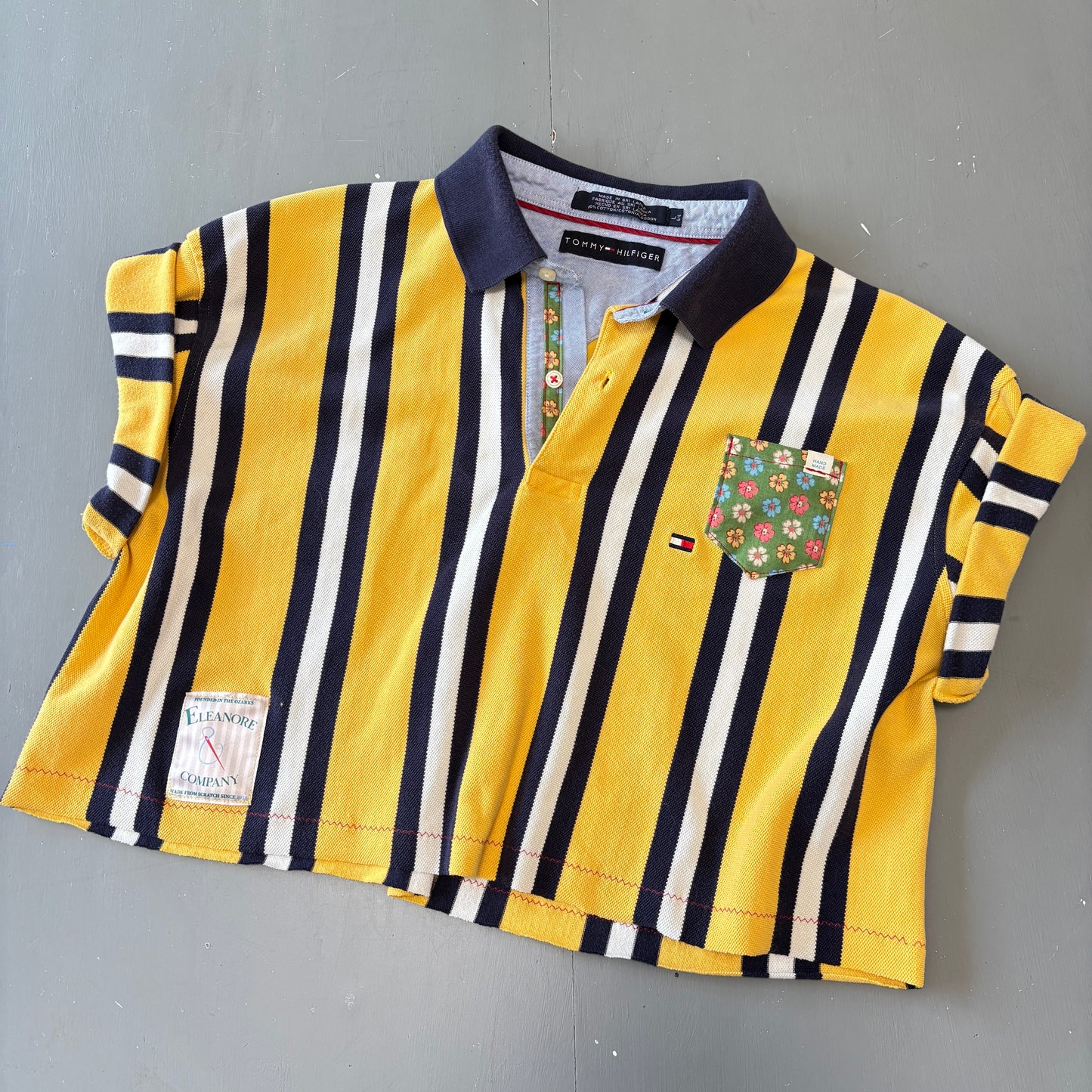 Retro Stripes Crop Polo - S/M