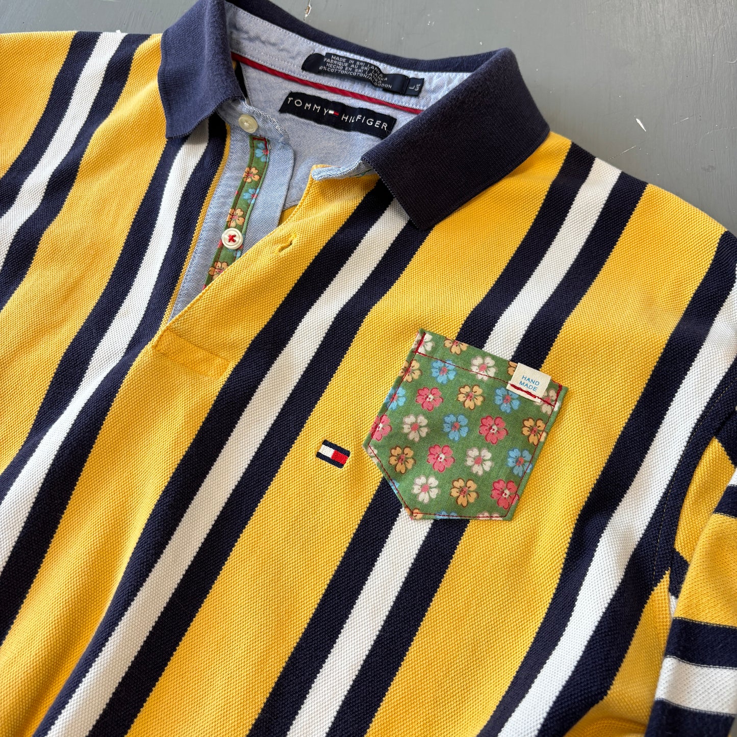 Retro Stripes Crop Polo - S/M