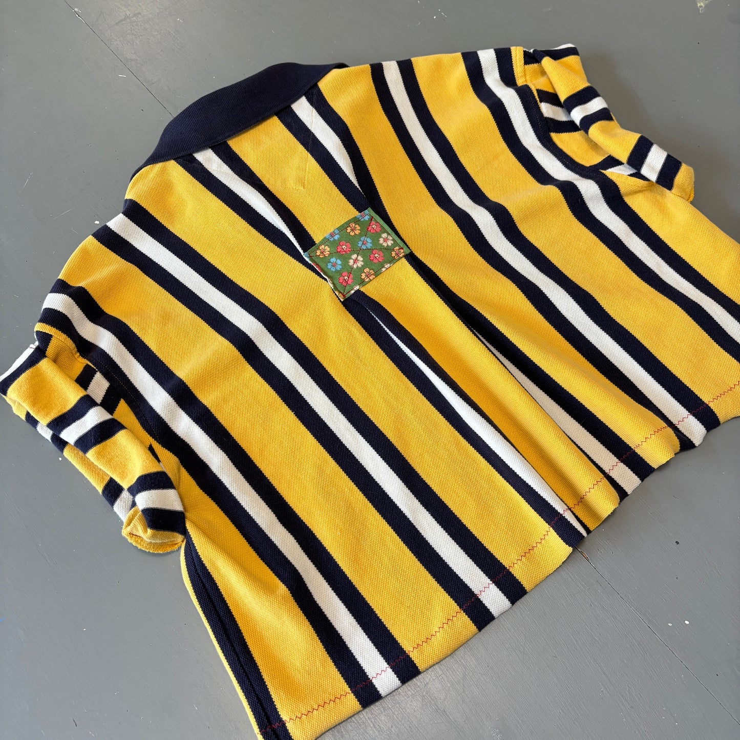 Retro Stripes Crop Polo - S/M