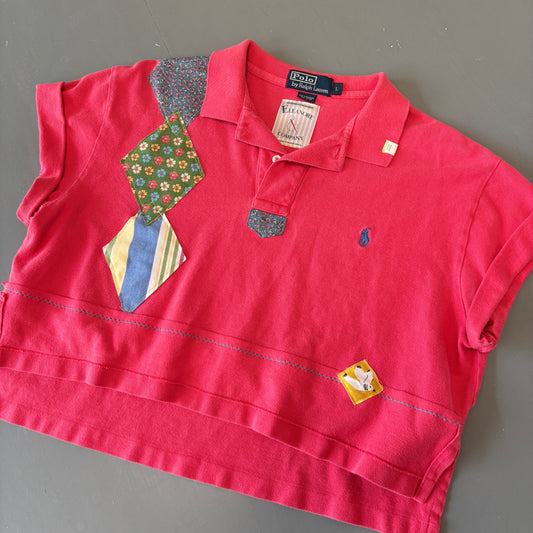 Funky Argyle Patched Polo - M/L