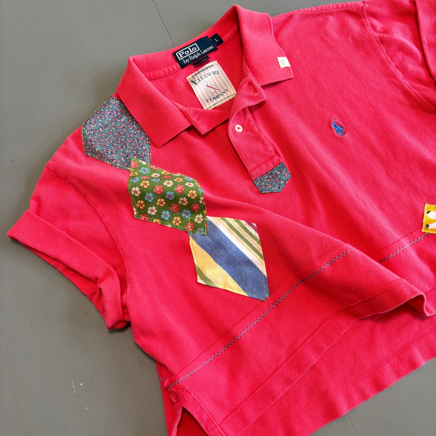 Funky Argyle Patched Polo - M/L